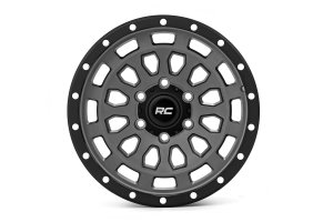 Chevrolet K1500 Suburban Wheel - Rough Country - 87 Series, Simulated Beadlock - Gray/Black - '92-'99